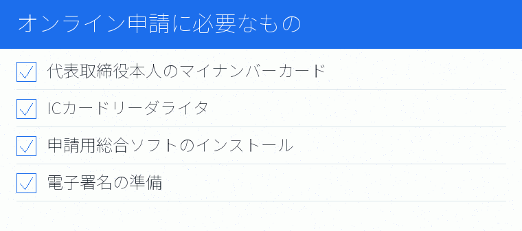 オンライン申請に必要なもののチェックリスト図