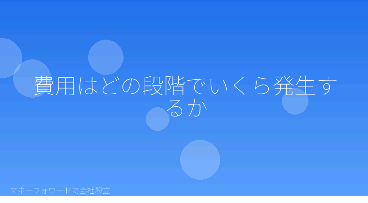 マネーフォワードで会社設立を自分で進める「費用はどの段階でいくら発生するか」の解説イラスト