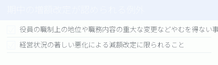 期中の増額改定が認められる例外のチェックリスト図