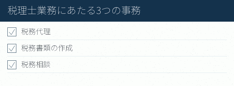 税理士業務にあたる3つの事務のチェックリスト図