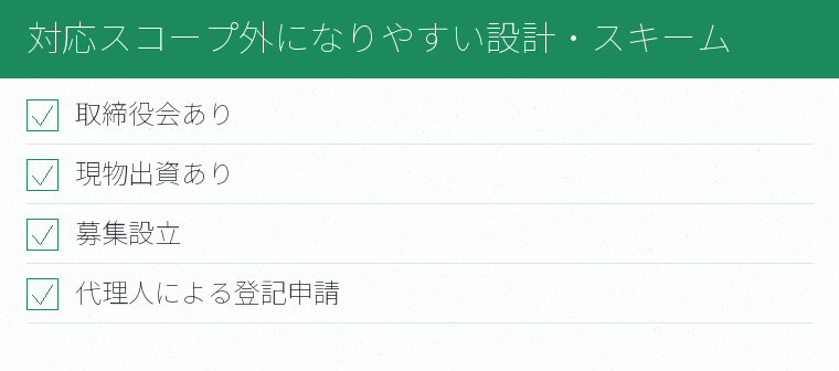 対応スコープ外になりやすい設計・スキームのチェックリスト図