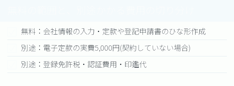 無料の範囲と、別途かかる費用の切り分けのチェックリスト図